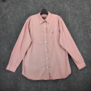 Ralph Lauren Polo Jeans Co Mens XL Flag Patch Red White Striped Button Shirt L/S